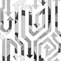 Monochrome arrow geometric seamless pattern