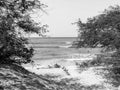 Monochrome Atlantic Ocean view in Cape Verde Royalty Free Stock Photo