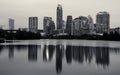 Monochrome Austin Texas Skyline Longhorns Logo in Cityscape