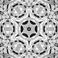 Monochrome Background mandala radial mosaic circles in black and white effect tile