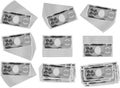 Monochrome Backside Bunch of Cute hand-painted Japanese 5000 yen note set