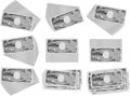 Monochrome Backside Bunch of Cute hand-painted Japanese 1000 yen note set