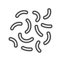 Monochrome bacteria line icon vector illustration. Linear logo virus, biological cell, microbiology