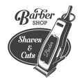 Monochrome barber shop logo concept