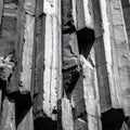 Monochrome Basalt Column Abstract Texture Royalty Free Stock Photo