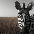 Monochrome beauty in nature a striped zebra roams freely in Africa