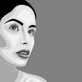 Monochrome beauty vector Woman with open Eyes