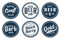 Monochrome beer bierdeckel vector set for design of brew beer in a brewery. The collection vintage bierdeckels for craft