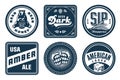 Monochrome beer bierdeckel vector set for design of brew beer in a brewery. The collection vintage bierdeckels for craft