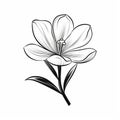 Monochrome Black Crocus Flower Svg - Simple Floral Design