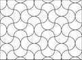 Monochrome Black And White Classic Simple Line Arabian Oriental Ornamental Mosaic Pattern