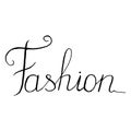 Monochrome black and white fashion word lettering typographic isolated vector