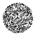 Monochrome black and white lace ornament vector