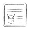 monochrome blurred card with male zebra head Royalty Free Stock Photo