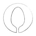 monochrome blurred contour of sketch of spoon in circle