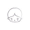 Monochrome blurred silhouette of facial expression asleep kawaii little boy Royalty Free Stock Photo