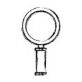 Monochrome blurred silhouette of magnifying glass