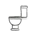 Monochrome blurred silhouette with toilet icon side view