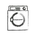 Monochrome blurred silhouette of wash machine