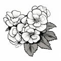 Monochrome Bouquet: Symbolic Black And White Flowers In Flat Shading