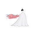 Monochrome Bridal Boutique Logo Ideas, Fashion, Beautiful Bride, Vector Design Royalty Free Stock Photo