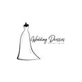 Monochrome Bridal Boutique Logo, Wedding Dresses Logo, Sign, Icon, Mannequin, Fashion, Beautiful Bride, Vector Design Royalty Free Stock Photo