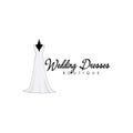 Monochrome Bridal Boutique Logo, Wedding Dresses Logo, Sign, Icon, Mannequin, Fashion, Beautiful Bride, Vector Design Royalty Free Stock Photo