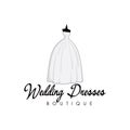 Monochrome Bridal Boutique Logo, Wedding Dresses Logo, Sign, Icon, Mannequin, Fashion, Beautiful Bride, Vector Design Royalty Free Stock Photo