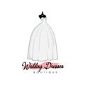 Monochrome Bridal Dress Boutique Logo Ideas, Fashion, Beautiful Bride, Vector Design