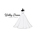 Monochrome Bridal Gowns Boutique Logo Ideas, Sign, Icon, Mannequin, Fashion, Beautiful Bride, Vector Design Royalty Free Stock Photo