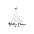 Monochrome Bridal Gowns Boutique Logo Ideas, Sign, Icon, Mannequin, Fashion, Beautiful Bride, Vector Design