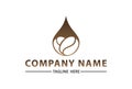 Monochrome Brown Water Drop Coffee Logo Design Royalty Free Stock Photo