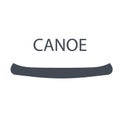 Monochrome canoe, isolated vector illustration