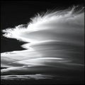 Monochrome Celestial Landscape Dramatic Cirrus Clouds Sky in Stormy Weather Royalty Free Stock Photo
