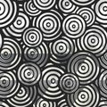 Monochrome circle geometric seamless pattern