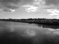 Monochrome city shoreline in Ireland