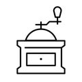 Monochrome classic manual coffee grinder icon vector illustration mixing caffeine grains