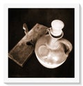 Monochrome close up of vintage kitchen still life, carafe and slab Royalty Free Stock Photo