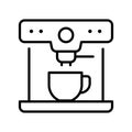 Monochrome coffee machine icon vector illustration appliance for cooking fragrance caffeine beverage