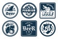 Monochrome collection vintage bierdeckels for craft brewing. Old retro designs for decor of bar and pub. Beer bierdeckel