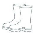 Monochrome contour of fishing plastic boots accesory