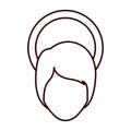 Monochrome contour of jesus child face