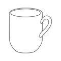 monochrome contour with mug of coffee close up
