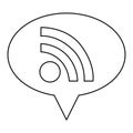 monochrome contour of oval speech with wifi icon