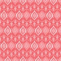 Monochrome Coral Handdrawn Lace Pattern with Diamonds and Dots. Classic Elegant Vector Seamless Background