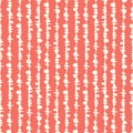 Monochrome Cream Tie-Dye Shibori Vertical Stripes on Coral Background Pattern Vector Seamless Pattern