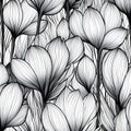 Monochrome Crocus Flower Seamless Pattern Good Resolution Stock Photo Royalty Free Stock Photo