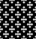 Monochrome cross seamless pattern. Black&white vector illustration Royalty Free Stock Photo