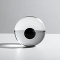 Monochrome Crystal Ball with Optical Illusion Royalty Free Stock Photo
