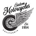 Monochrome custom motorcycle logotype Royalty Free Stock Photo